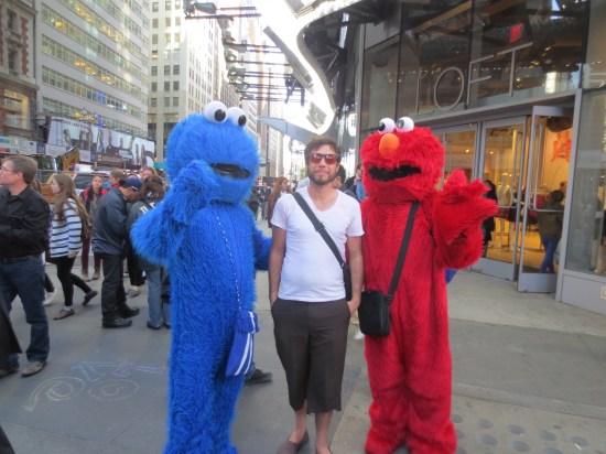 Eric and some lifesize Muppets at Times Square