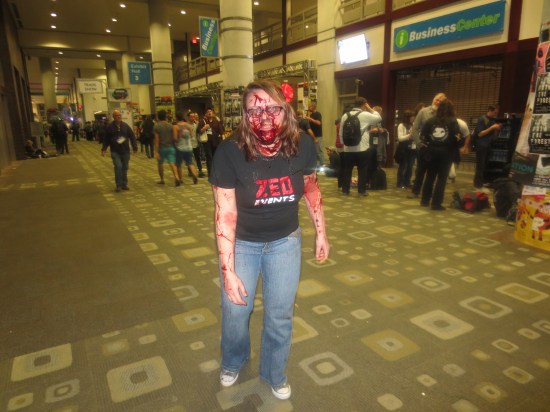 Zombie in the convention center lobby