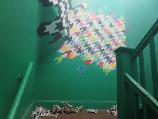 climbing up the stairwell