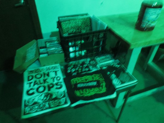 Realicide Youth Records merch table