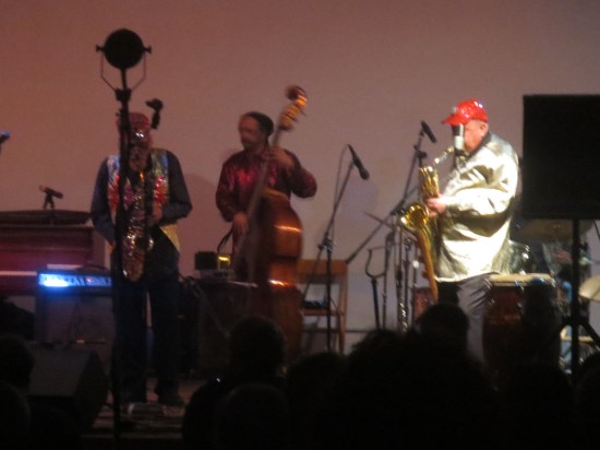 Marshall Allen and Danny Ray Thompson with Jaribu Shahid 